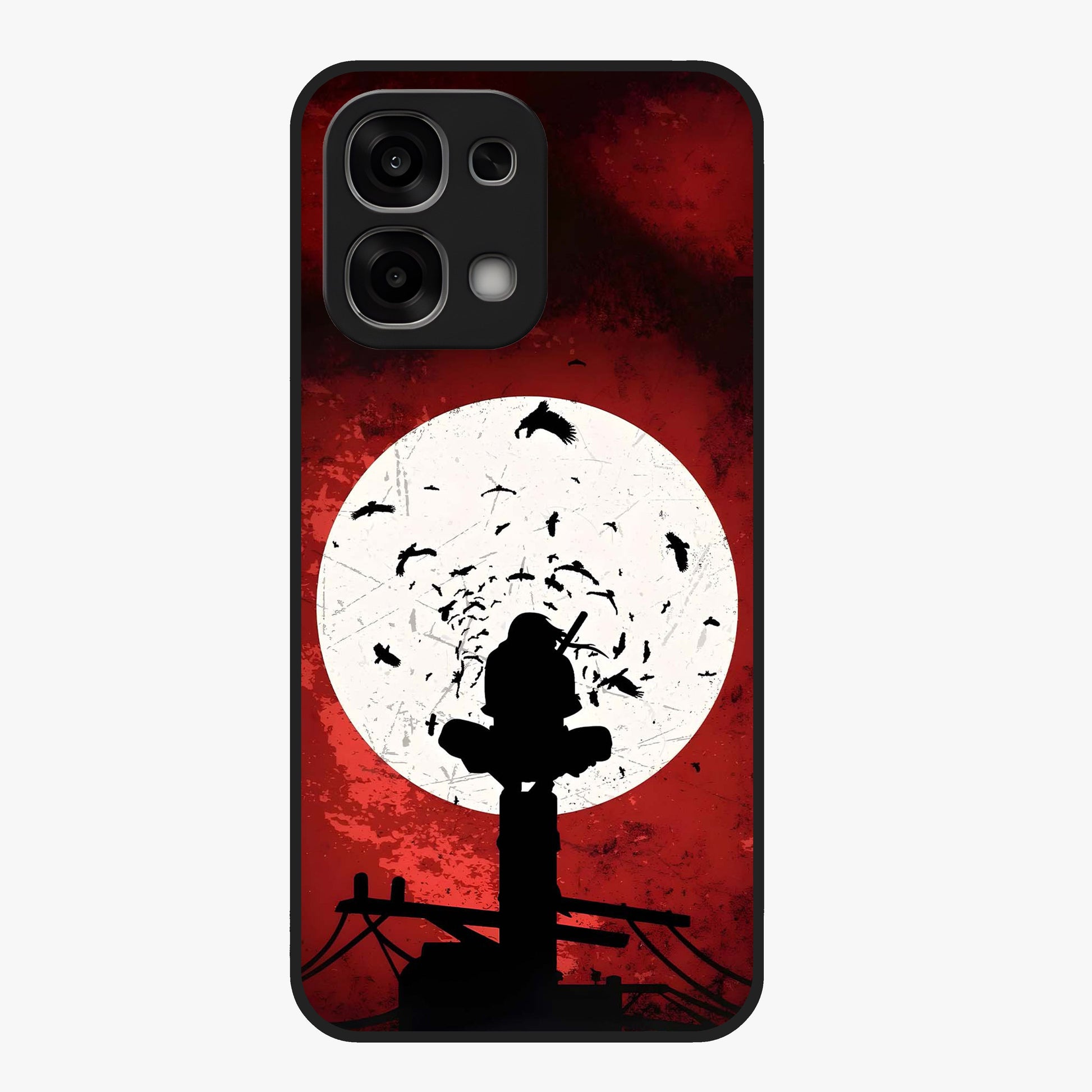 Itachi Limited Edition Naruto Anime Glass Case showing flat back view with iconic anime character artwork and glossy glass finish.
