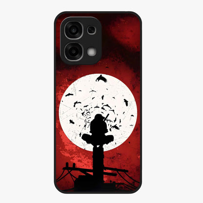Itachi Limited Edition Naruto Anime Glass Case showing flat back view with iconic anime character artwork and glossy glass finish.
