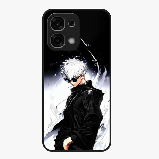 Limitless Shadow King Glass Case showing flat back view with powerful shadow warrior artwork and glossy glass finish.