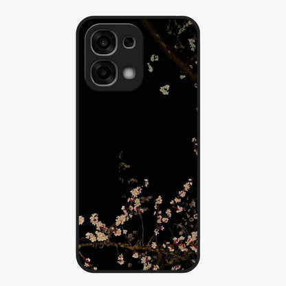 Petal Moon Light With Custom Name Glass Case showing flat back view with floral moonlight artwork and personalized name design.