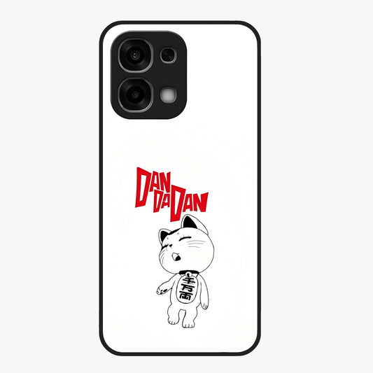 Playful Spirit Charm Glass Case showing flat back view with cheerful charm themed artwork and glossy glass finish.