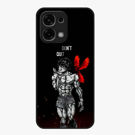 Rise Beyond Limits Glass Case showing flat back view with motivational typography artwork and glossy glass finish.