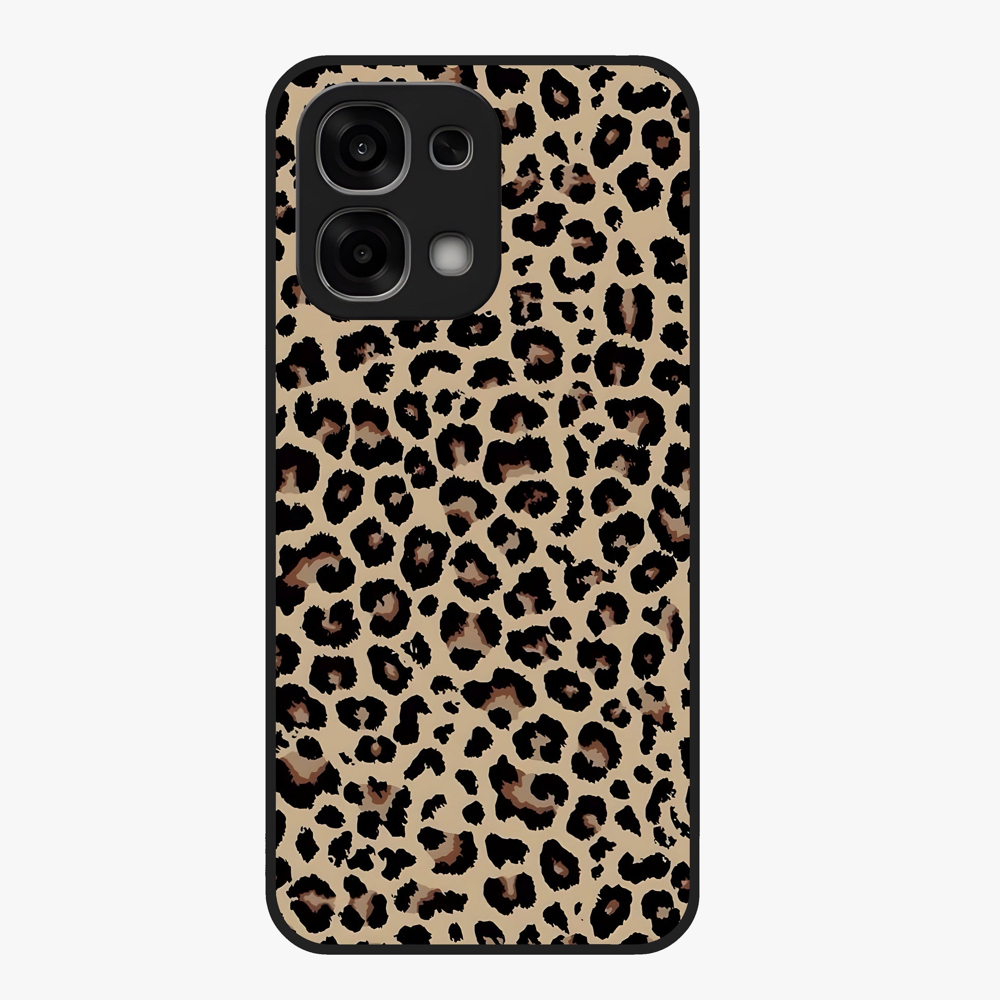 Savage Chic Pattern Glass Case showing flat back view with stylish patterned artwork and glossy glass finish.