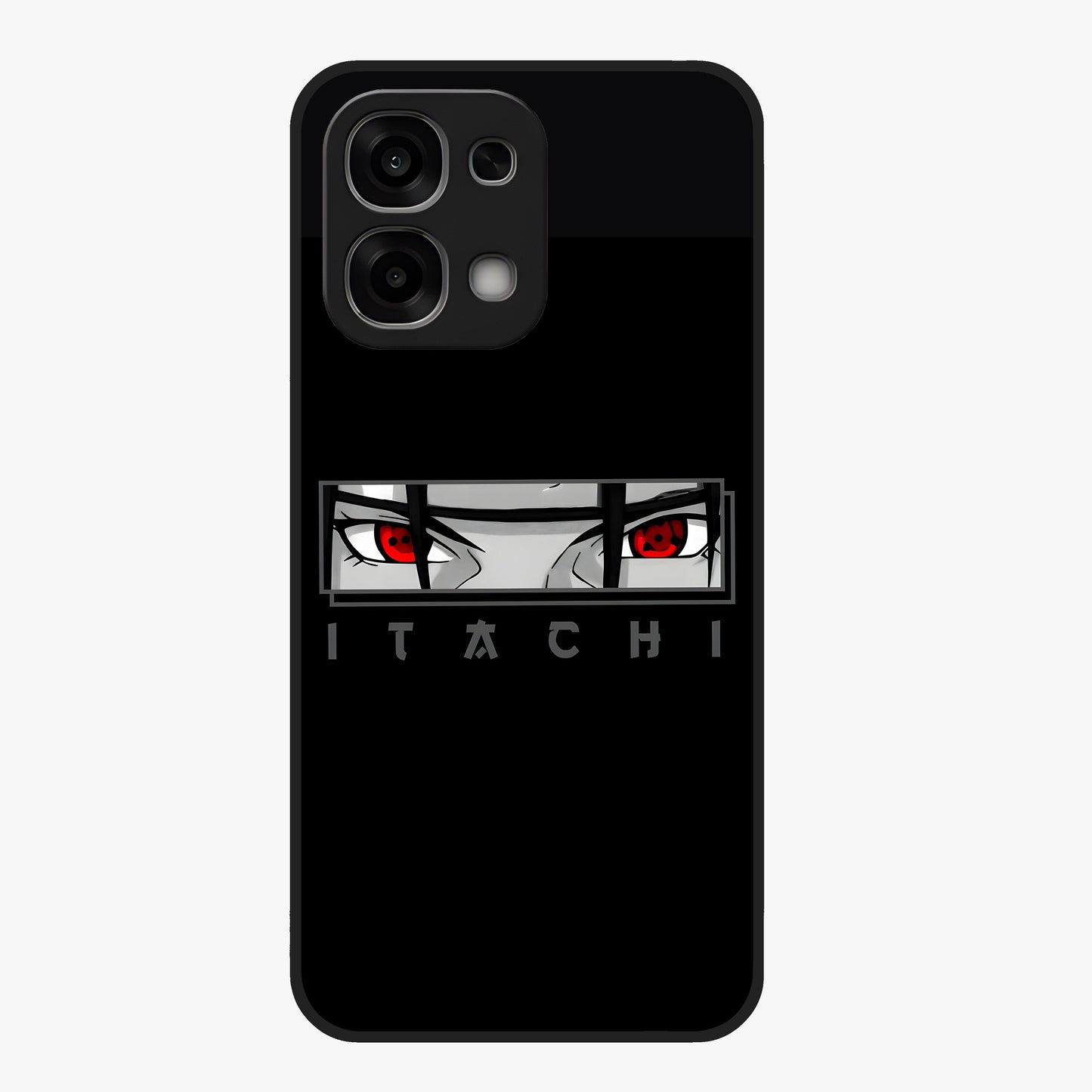 Scarlet Gaze Dominance Glass Case showing flat back view with striking red themed artwork and glossy glass finish.