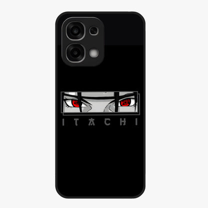 Scarlet Gaze Dominance Glass Case showing flat back view with striking red themed artwork and glossy glass finish.