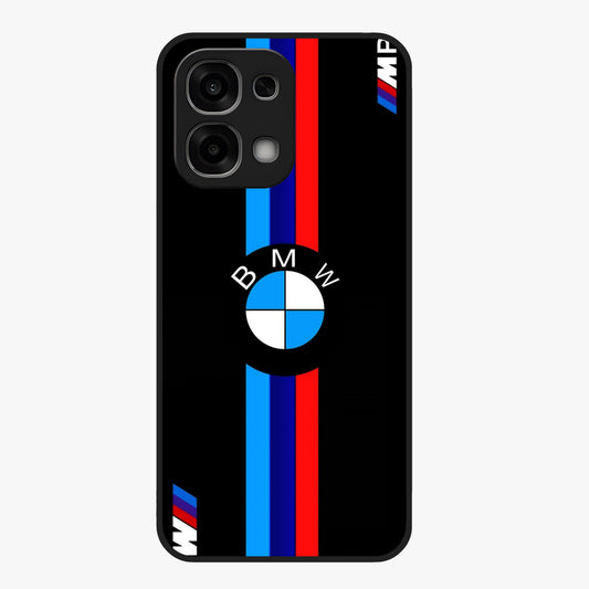Turbo BMW Beast Glass Case showing flat back view with high performance sports car artwork and glossy glass finish.
