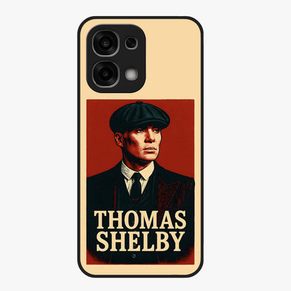 Vintage Mafia Authority Glass Case showing flat back view with bold vintage mafia inspired artwork and glossy glass finish.