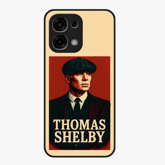Vintage Mafia Authority Glass Case showing flat back view with bold vintage mafia inspired artwork and glossy glass finish.