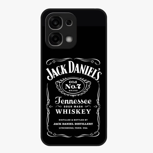 Vintage Whiskey Heritage Glass Case showing flat back view with classic whiskey inspired artwork and glossy glass finish.