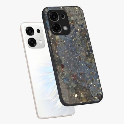 Aesthetic Astrolophia Glass Case displayed in angled mockup highlighting artistic aesthetic elements and smooth glass surface.