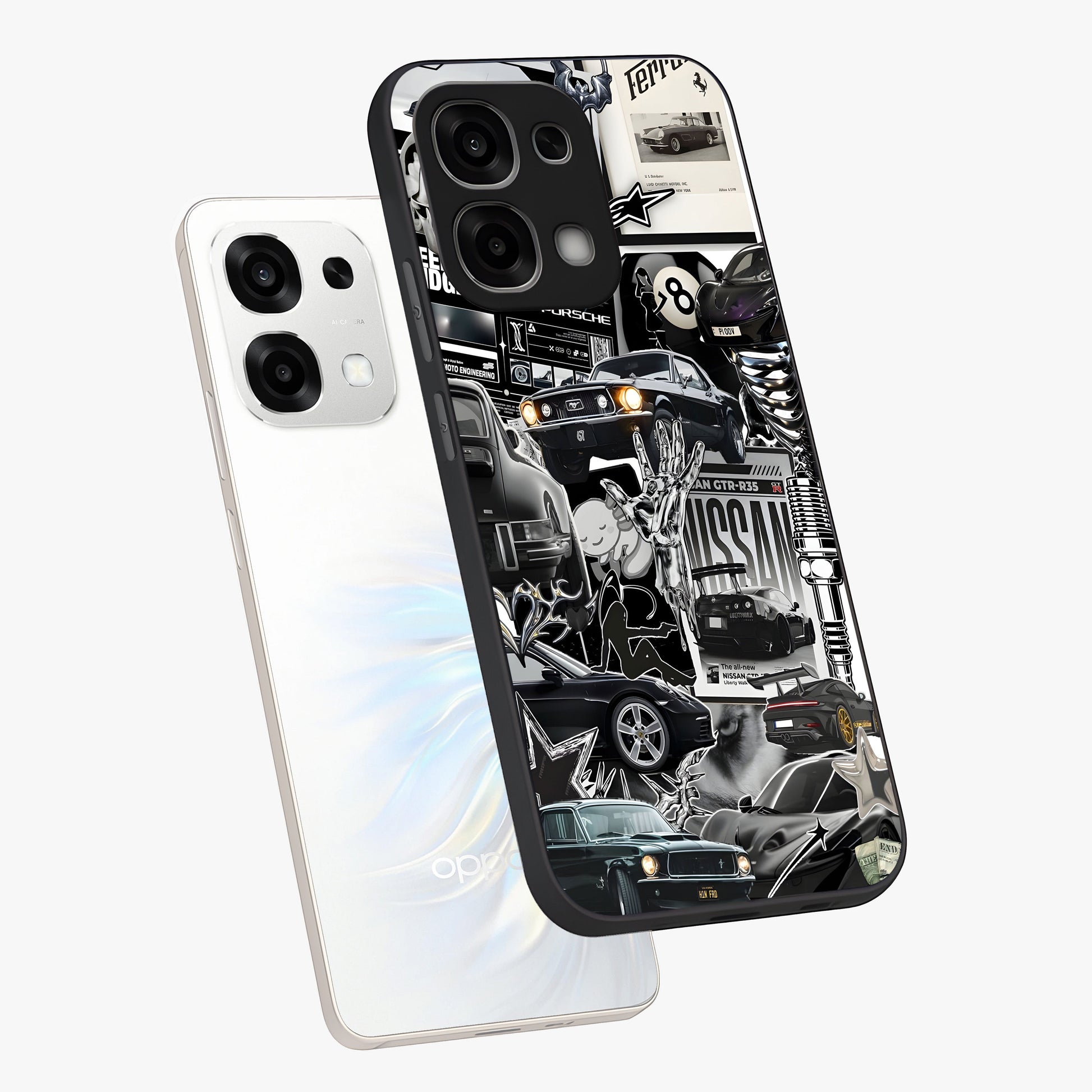 Aesthetic Dark Love Glass Case displayed in angled mockup highlighting moody aesthetic design and bold love theme.