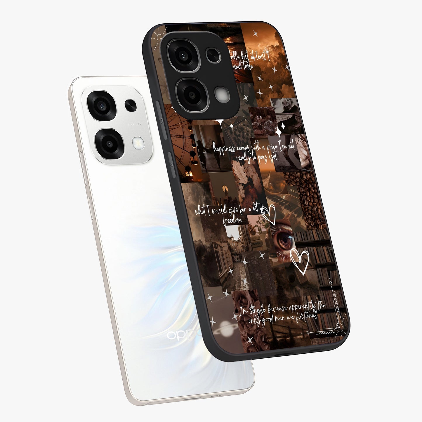 Bittersweet Aesthetic Chaos Glass Case displayed in angled mockup highlighting expressive abstract artwork and edgy aesthetic theme.