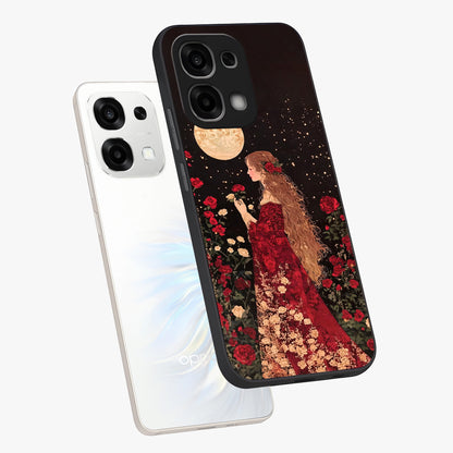 Crimson Dreams Glass Case displayed in angled mockup highlighting soft crimson aesthetic design with artistic theme.