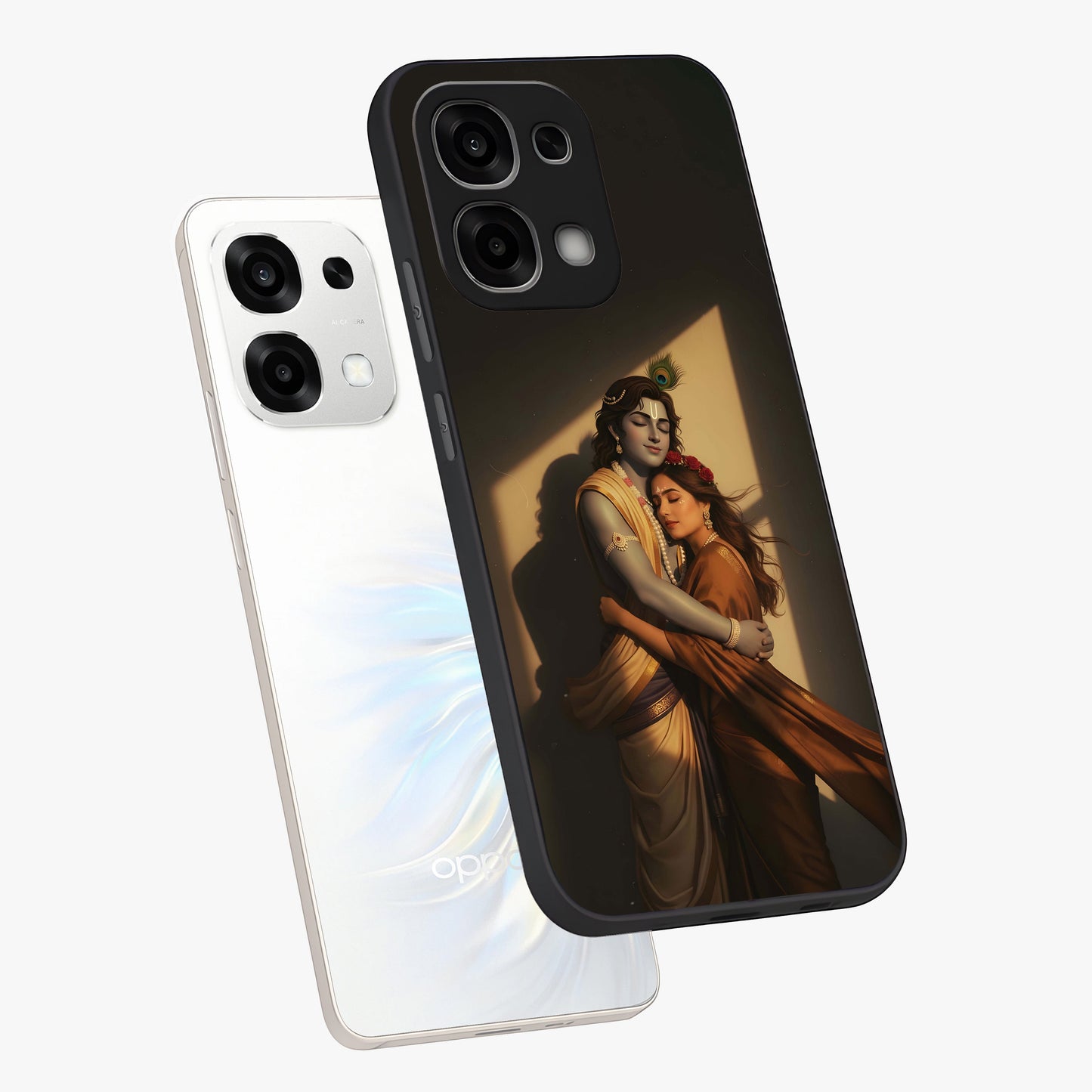 Divine Eternal Love Glass Case displayed in angled mockup highlighting elegant divine inspired design with peaceful aesthetic.