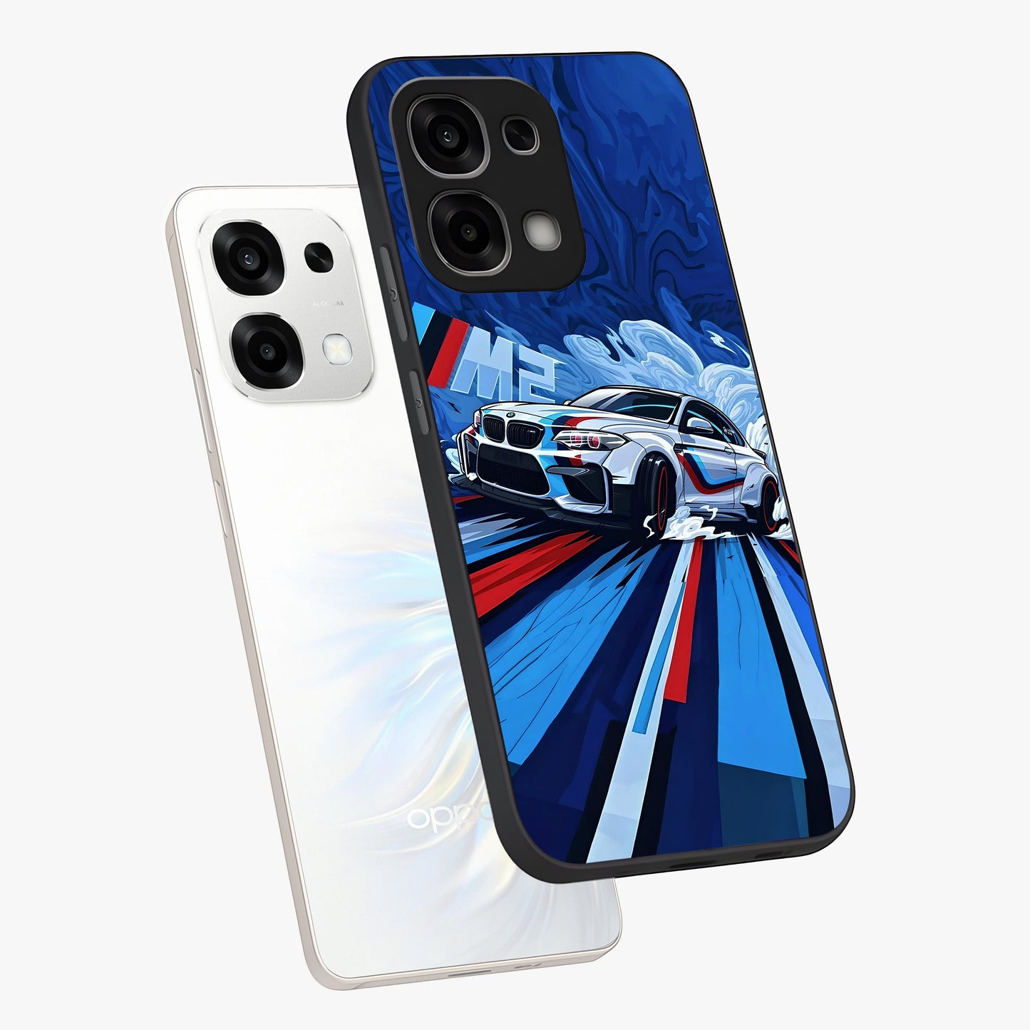 Drift Power Rush Glass Case displayed in angled mockup highlighting powerful drift car design with sporty aesthetic style.