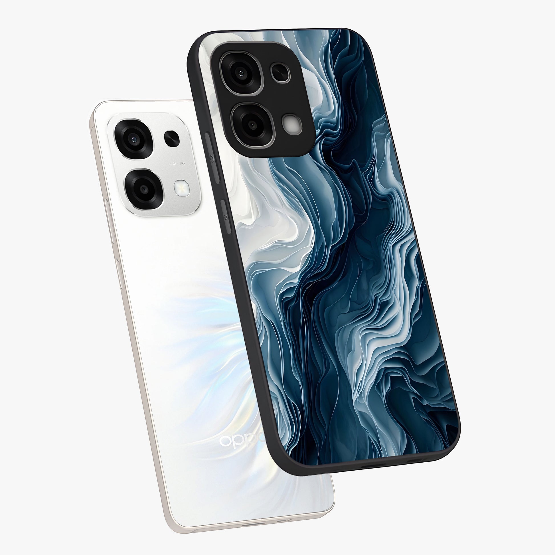Ethereal Paper Marble Glass Case displayed in angled mockup highlighting elegant marble pattern with modern aesthetic style.