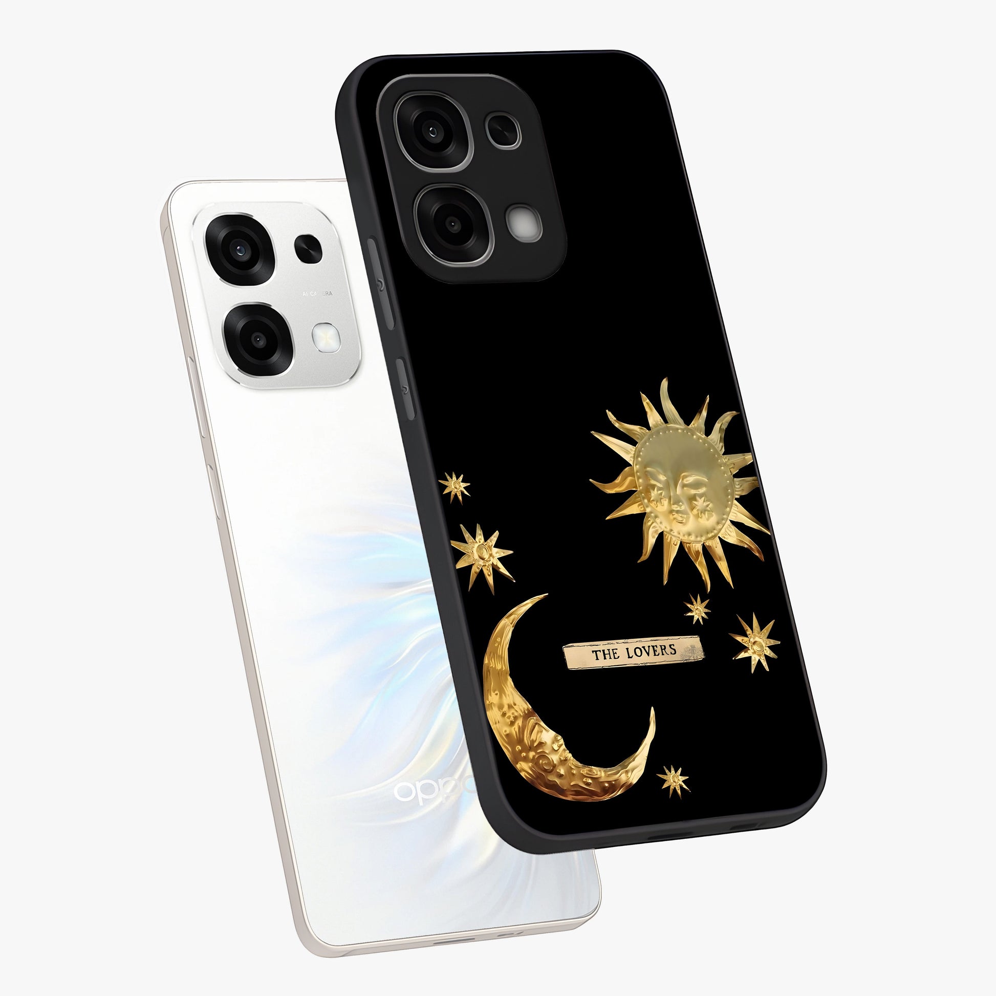 Gold Sun Blush Glass Case displayed in angled mockup highlighting radiant sun design with warm golden aesthetic.