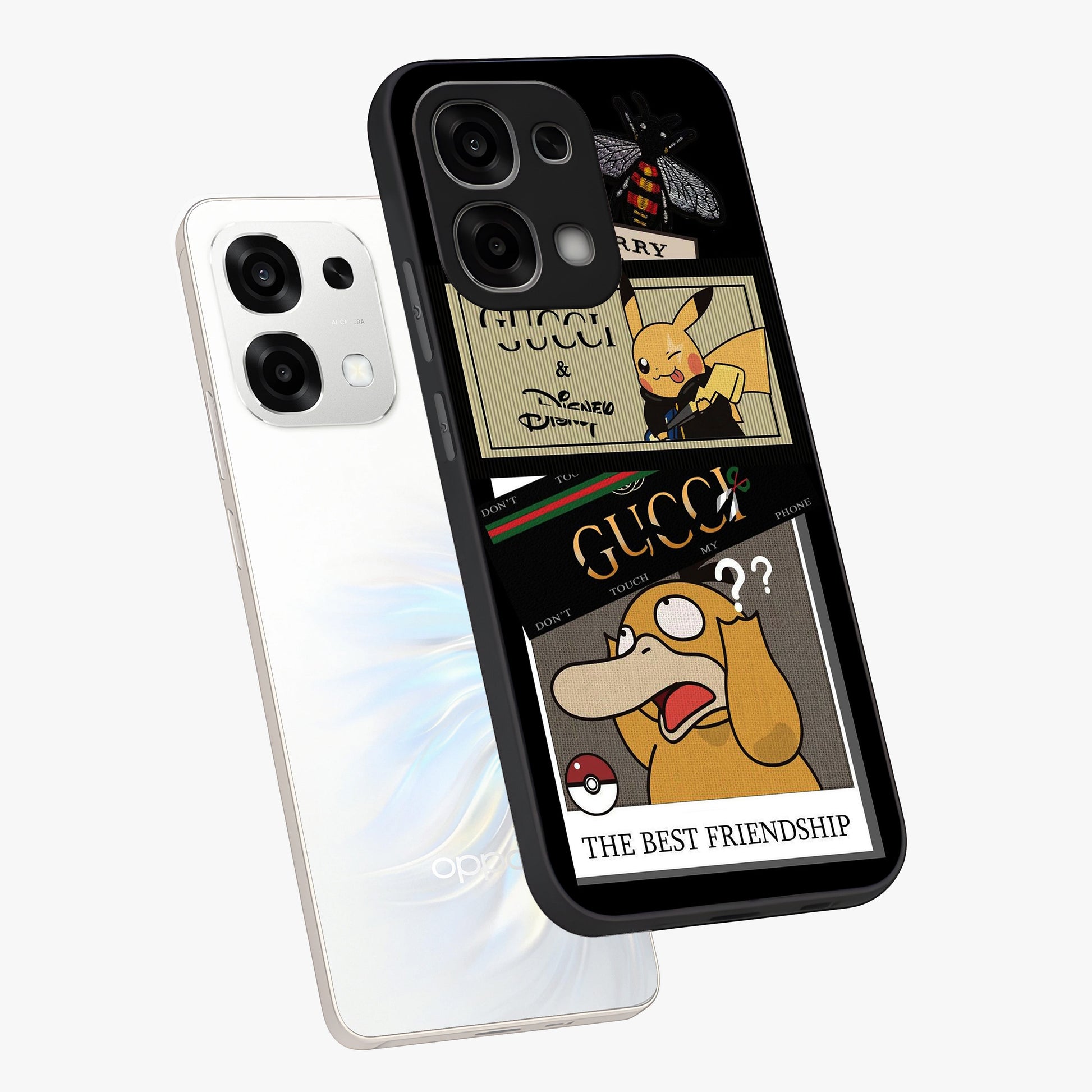 Gucci Play Mashup Glass Case displayed in angled mockup highlighting stylish fashion mashup design with bold aesthetic.