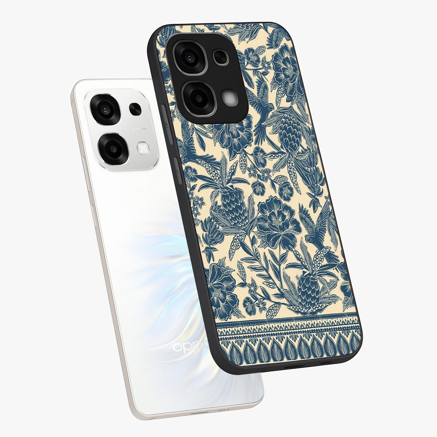 Heirloom Wild Bloom Glass Case displayed in angled mockup highlighting botanical bloom design with classic aesthetic style.