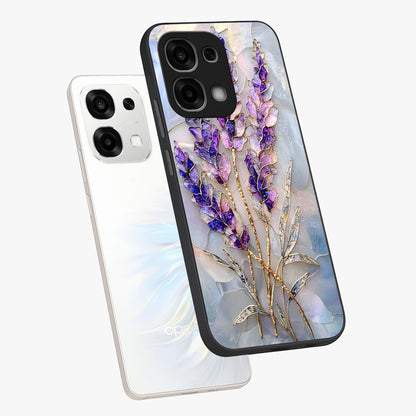 Lavender Dream Glow Glass Case displayed in angled mockup highlighting dreamy purple glow design with soft artistic style.