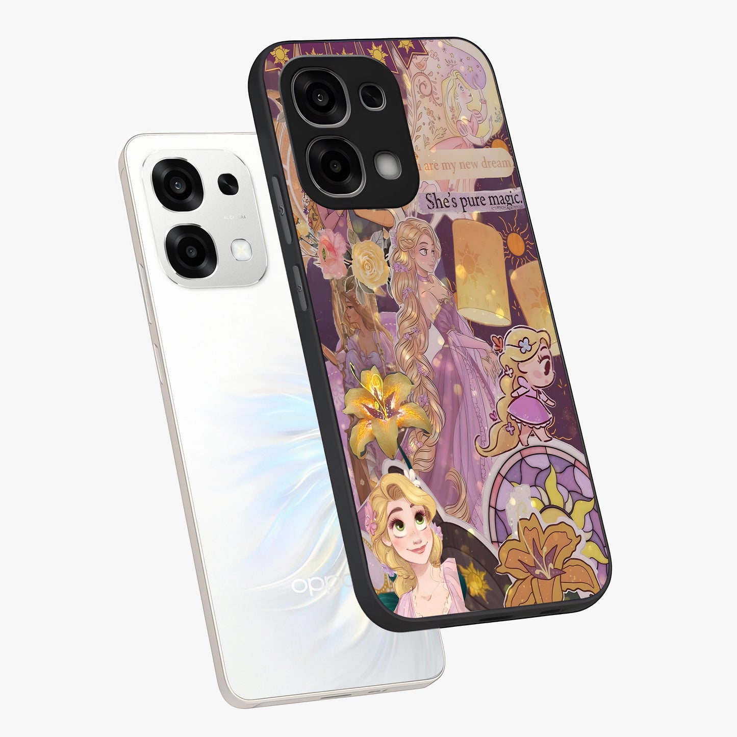 Magical Tangled Dream Glass Case displayed in angled mockup highlighting whimsical fantasy design with magical aesthetic.