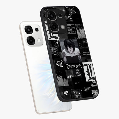 Midnight Chaos Mind Glass Case displayed in angled mockup highlighting chaotic artistic design with dramatic midnight aesthetic.
