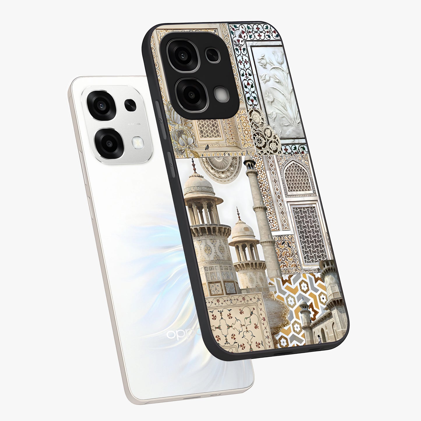 Mughal Marble Legacy Glass Case displayed in angled mockup highlighting elegant heritage marble artwork with royal aesthetic.