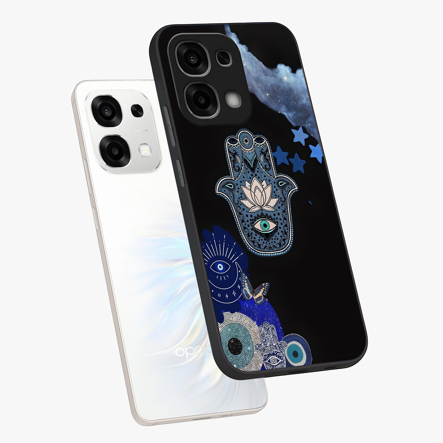 Mystic Hand Aura Glass Case displayed in angled mockup highlighting magical aura design with spiritual aesthetic style.