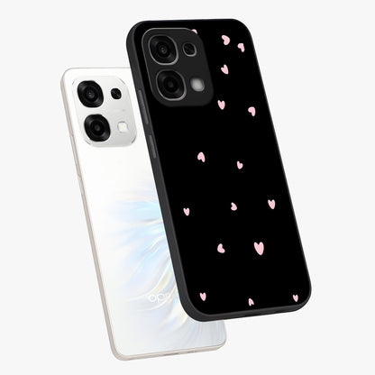Pink Love Drops Glass Case displayed in angled mockup highlighting cute love drop design with vibrant pink aesthetic.