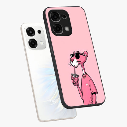 Pink Panther Glass Case displayed in angled mockup highlighting playful cartoon character design with vibrant pink aesthetic.