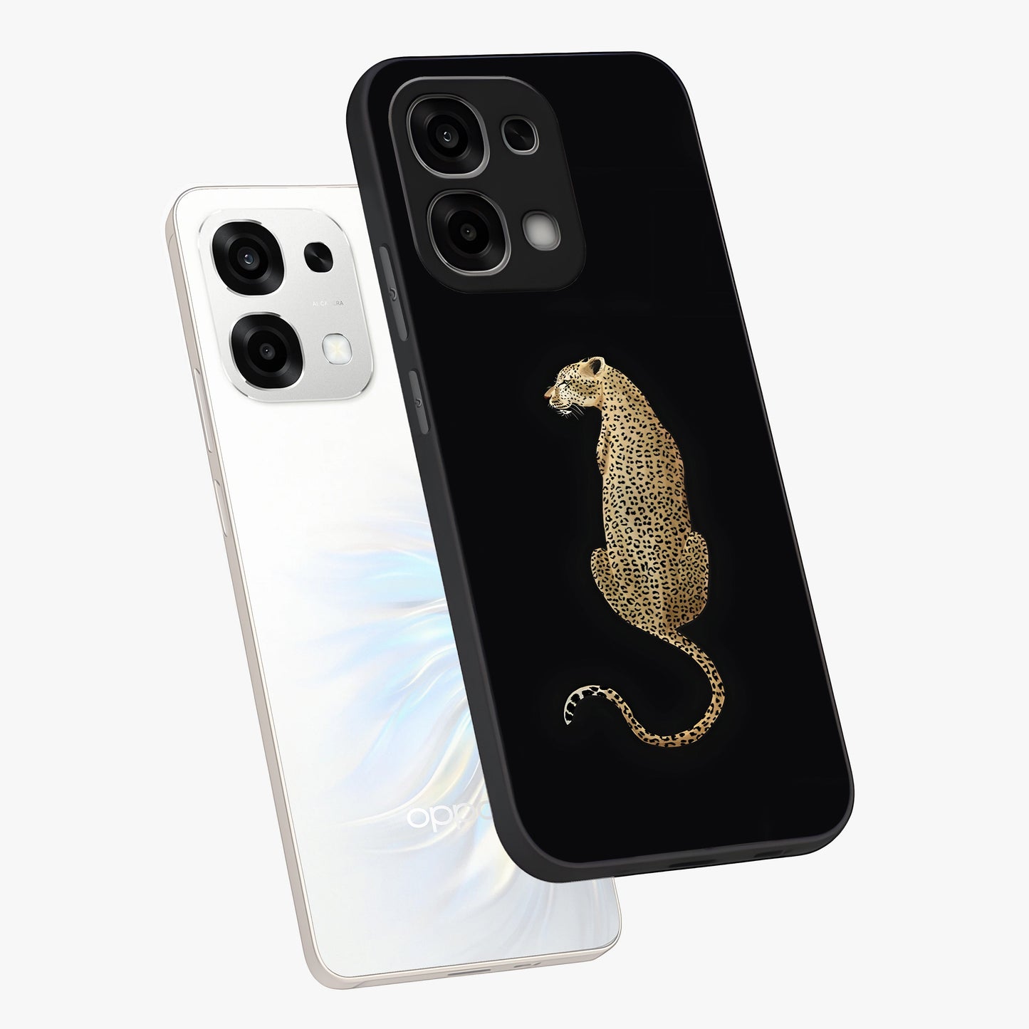 Regal Leopard Glass Case displayed in angled mockup highlighting powerful animal illustration with stylish wild aesthetic.