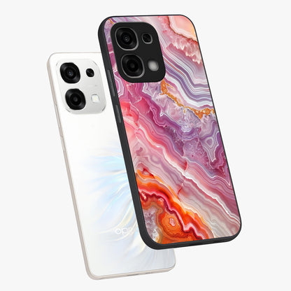 Rose Quartz Marble Glass Case displayed in angled mockup highlighting elegant marble pattern with soft aesthetic style.