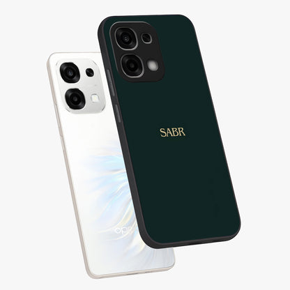 Sabr Minimal Patience Glass Case displayed in angled mockup highlighting simple inspirational design with clean aesthetic style.