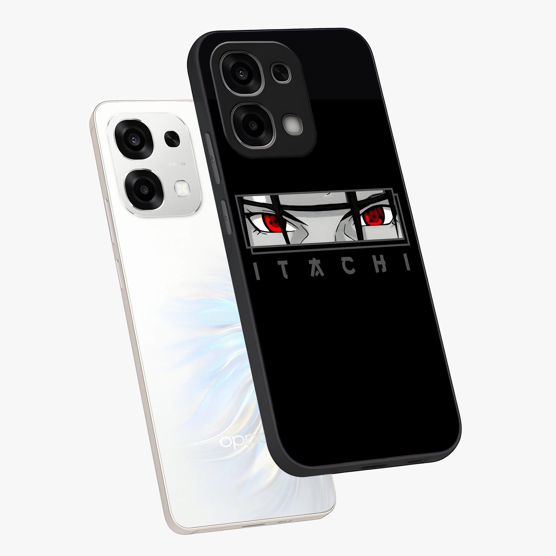 Scarlet Gaze Dominance Glass Case displayed in angled mockup highlighting intense visual design with bold scarlet aesthetic.
