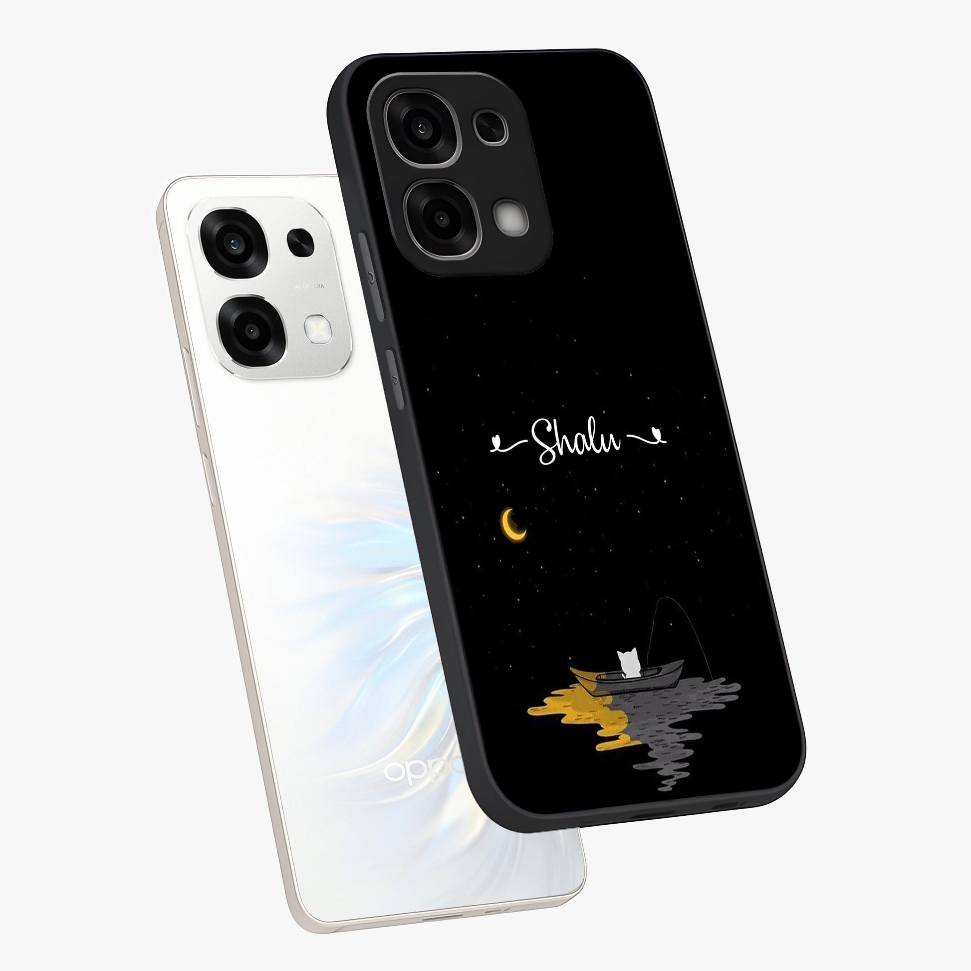 Silent Night Row Glass Case displayed in angled mockup highlighting peaceful evening design with dreamy night aesthetic.