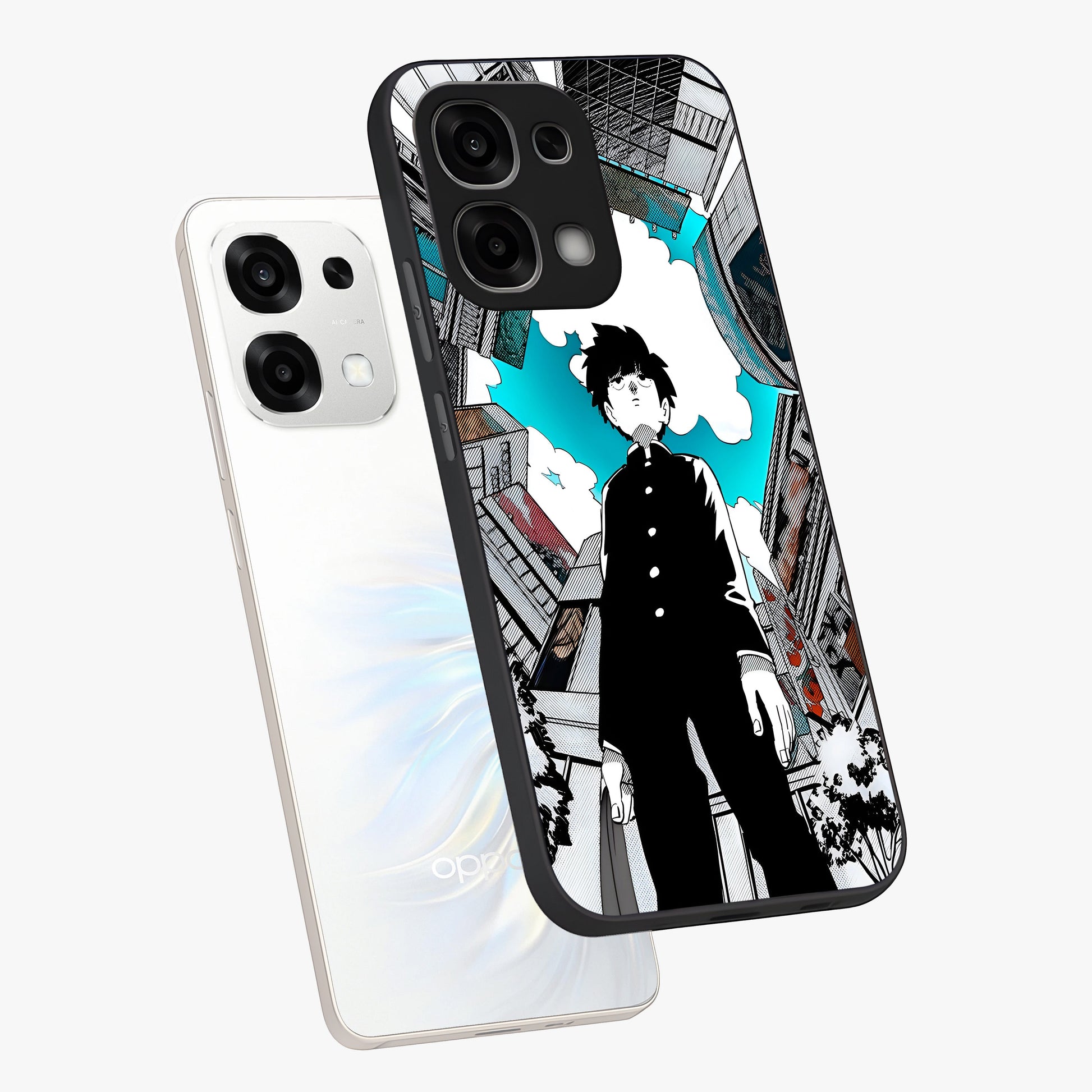 Silent Psychic Awakening Glass Case displayed in angled mockup highlighting spiritual awakening design with cosmic aesthetic.