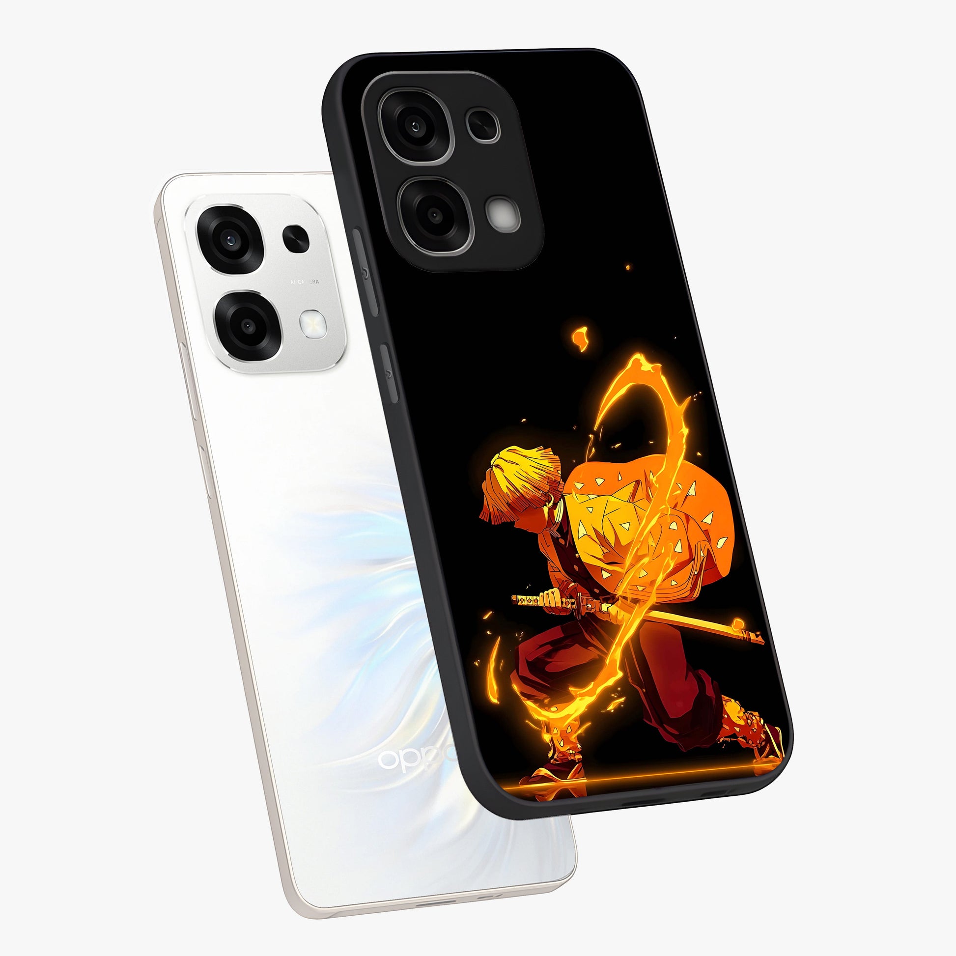 Thunder Flame Execution Glass Case displayed in angled mockup highlighting dramatic fire themed design with intense fantasy aesthetic.