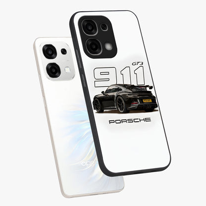 Turbo Legacy Icon Glass Case displayed in angled mockup highlighting dynamic automotive design with performance aesthetic.