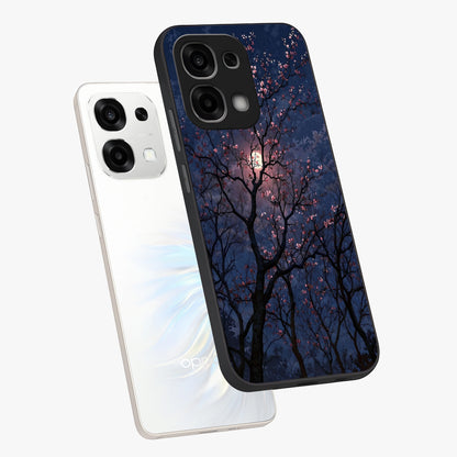 Twilight Sakura Serenade Glass Case displayed in angled mockup highlighting delicate sakura flower design with dreamy aesthetic.