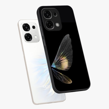 Whispers Of Wings Glass Case displayed in angled mockup highlighting soft feather design with celestial aesthetic style.