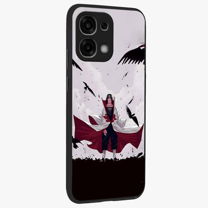 Crimson Crow Ascension Glass Case upright view showcasing dramatic crow artwork with bold gothic theme.