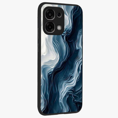 Ethereal Paper Marble Glass Case upright view showcasing smooth marble artwork with refined minimalist theme.