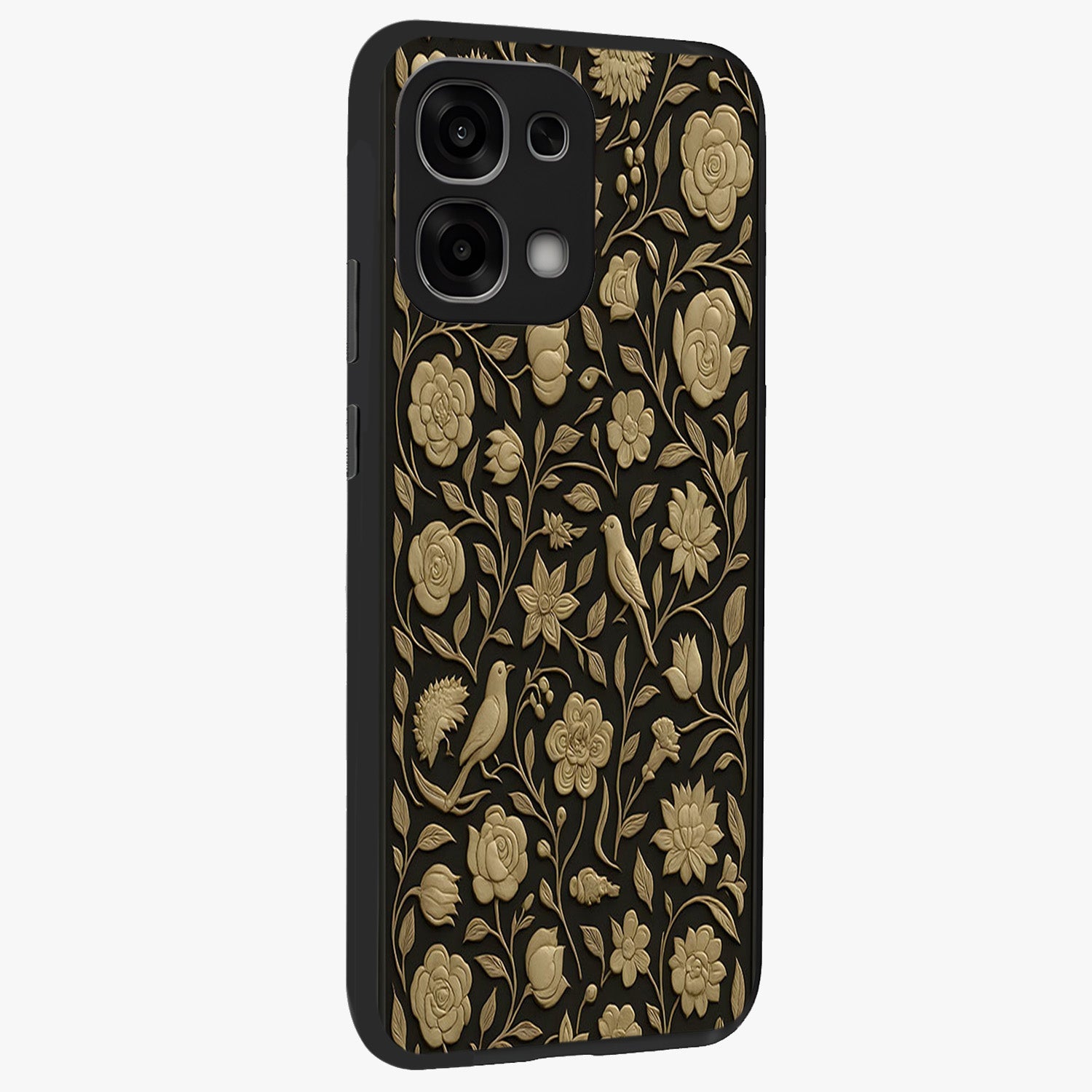 Golden Evil Eye Mandala Glass Case upright view showcasing decorative evil eye mandala artwork with spiritual aesthetic style.
