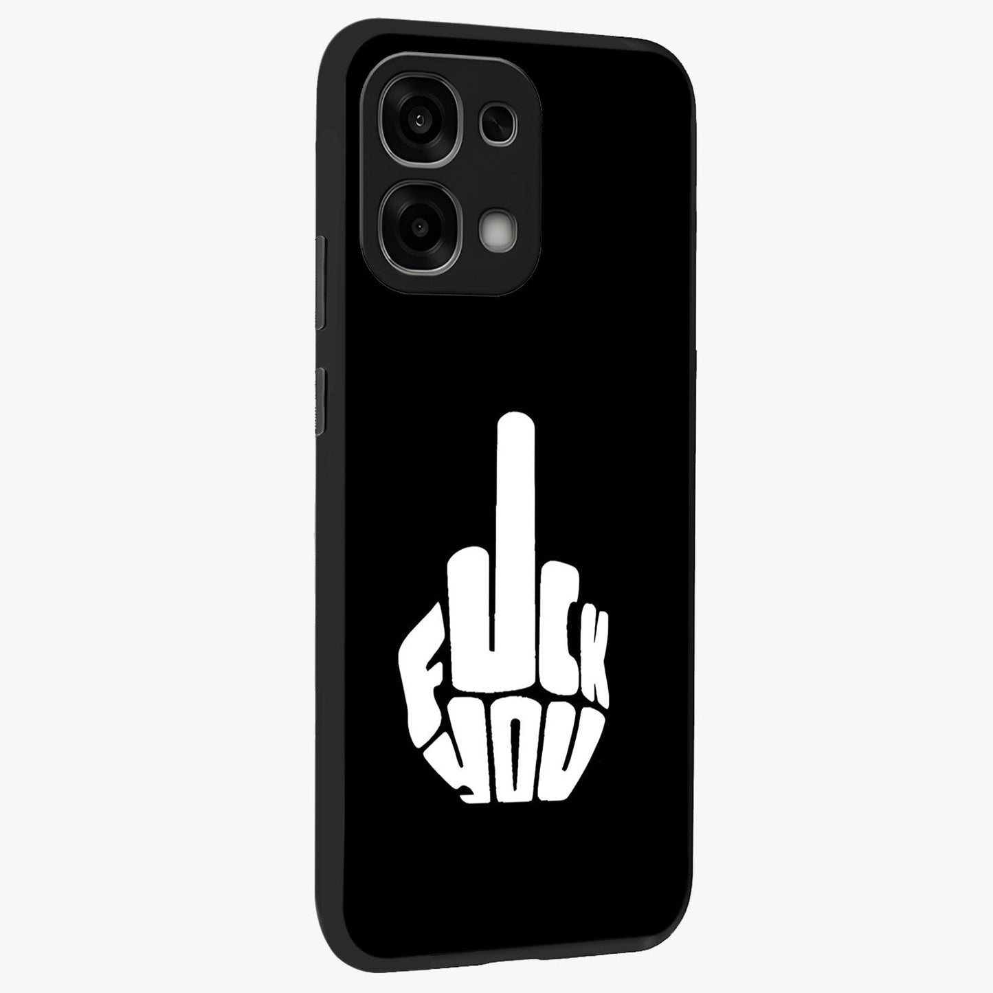 Rebel Mode On Glass Case upright view showcasing striking statement artwork with bold rebellious theme.