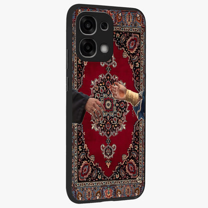 Royal Touch Reach Glass Case upright view showcasing stylish royal inspired artwork with graceful theme.