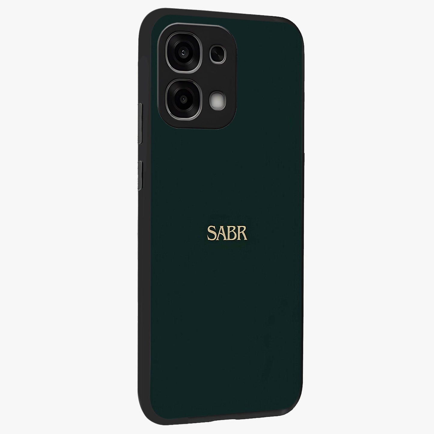 Sabr Minimal Patience Glass Case upright view showcasing calm minimalist artwork with motivational patience theme.