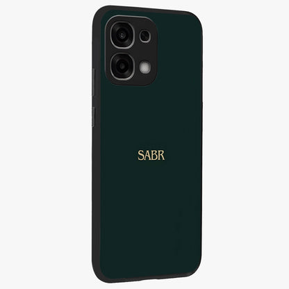 Sabr Minimal Patience Glass Case upright view showcasing calm minimalist artwork with motivational patience theme.