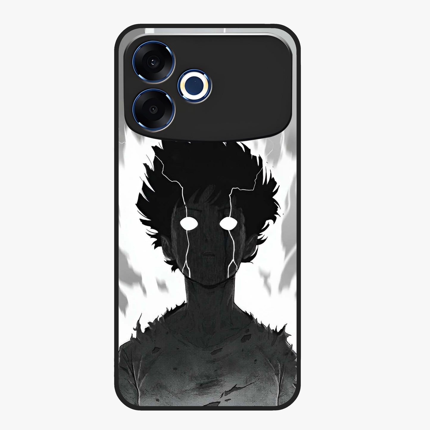 Awakened Inner Rage Glass Case showing flat back view with intense artistic artwork and glossy glass finish.