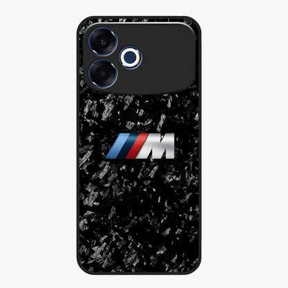 Carbon Speed Mark Glass Case showing flat back view with sporty carbon pattern artwork and glossy glass finish.