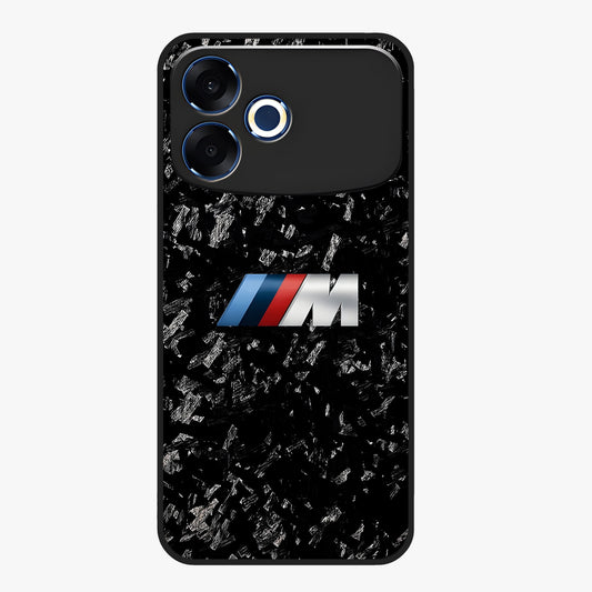 Carbon Speed Mark Glass Case showing flat back view with sporty carbon pattern artwork and glossy glass finish.